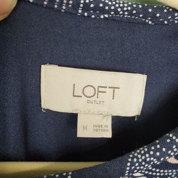 Ann Taylor Loft Outlet Sleeveless Blouson Tie Shoulder Floral Dress Size Medium - Picture 3 of 5